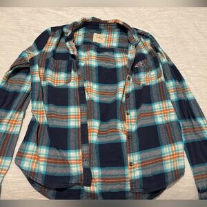 Hollister Blue Plaid Flannel